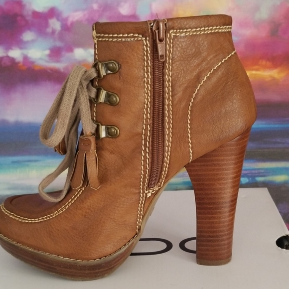MIA Brown Leather Tassel Bootie - Picture 5 of 6